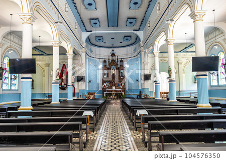 Interior of Igreja Matriz Sao Virgilio Church at Nova Trento, Santa Catarina, Brazil 104576350
