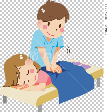 整体を受ける女性 整体を受ける女性 104576434