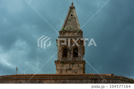 Bell tower of St Nicholas church in Perast. Montenegro 104577164