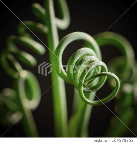 クルクルが黒バックに映えるアルブカ・スピラリス・フリズルシズル 104578258