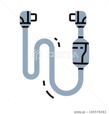 Grey Battery Charger Cable and USB Wire Vector Illustration 104578381