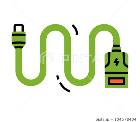Green Battery Charger Cable and USB Wire Vector Illustration Green Battery Charger Cable and USB Wire Vector Illustration 104578404