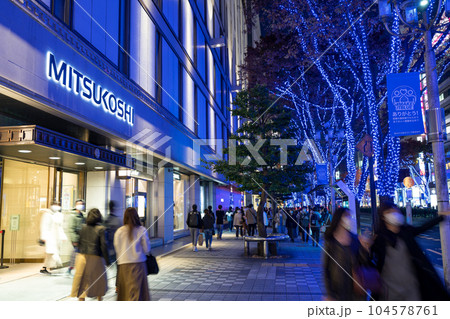 名古屋市中区 栄　大津通　名古屋三越前　街並み　イルミネーション 104578761