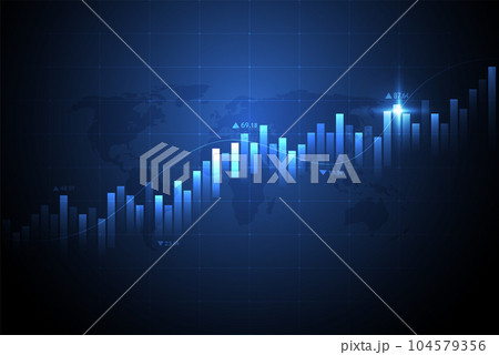 Business candle stick graph chart of stock market investment trading on white background design. Bullish point, Trend of graph. Vector illustration Business candle stick graph chart of stock market investment trading on white background design. Bullish point, Trend of graph. Vector illustration 104579356