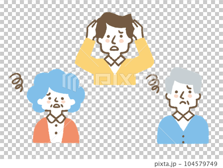 Set of people in trouble _ color Set of people in trouble _ color 104579749