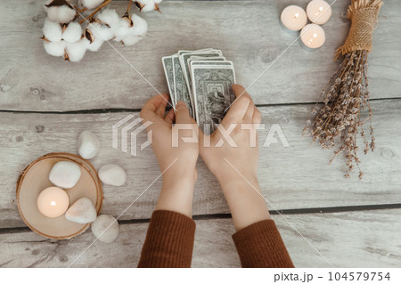 Tarot cards, Tarot card divination, fortune telling. Occultism, esoteric education. 104579754