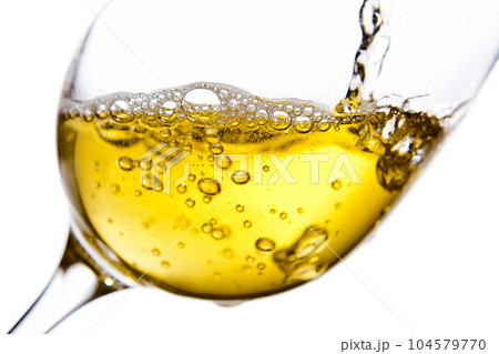 White wine isolated  on white background 104579770