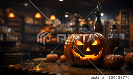 ハッピー・ハロウィンの絵：ちょっと怖いムードの精緻CG