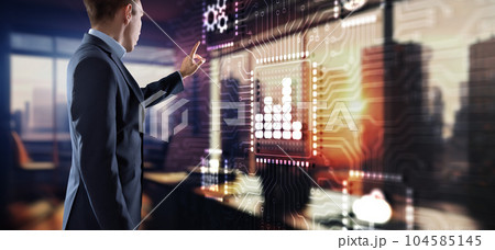 Business Analytics concept. Analysis Cyberspace and future technology concept 104585145