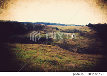 Analog photography. Landscape. Landscape with analog photography. Analog photography. Landscape. Landscape with analog photography. 104585477