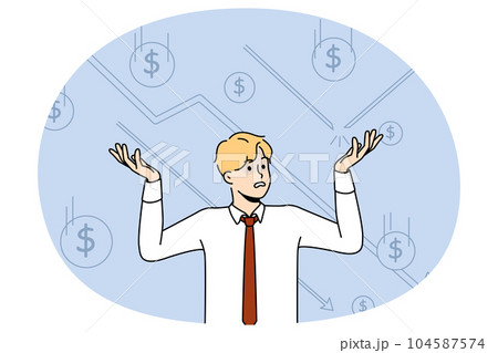 Businessman frustrated with financial crisis 104587574