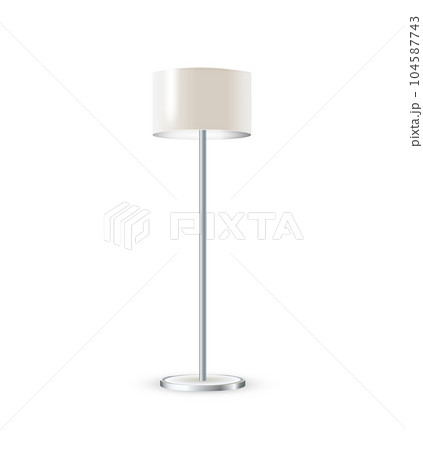 Lamp Closeup Isolated on White Background. Floor Lamps. Electric Torchere for Interior Design, Energy Furniture. Vector 104587743