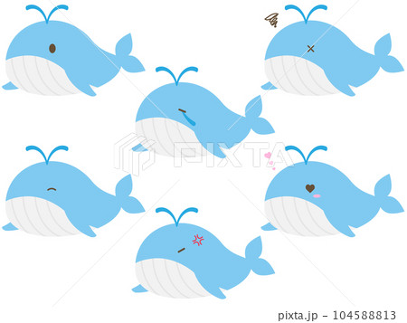 ゆるかわなクジラ6種セット　カラー 104588813