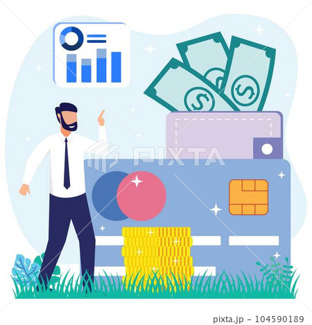 Illustration vector graphic cartoon character of wealth acquisition income Illustration vector graphic cartoon character of wealth acquisition income 104590189