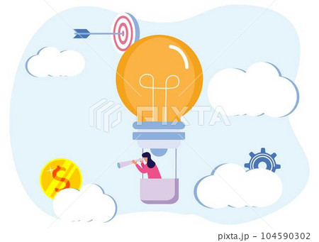 Illustration vector graphic cartoon character of business start up Illustration vector graphic cartoon character of business start up 104590302