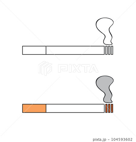 cigarette simple icon set smoke tabacco... - Stock Illustration [104593602] 