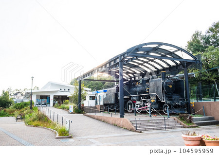 蒸気機関車が展示されている小海線清里駅 蒸気機関車が展示されている小海線清里駅 104595959