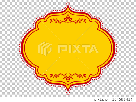 インド風の飾りフレーム。ベクターデータ。 104596414