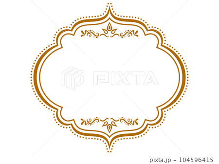 インド風の飾りフレーム。ベクターデータ。 104596415
