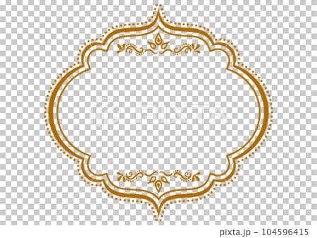 インド風の飾りフレーム。ベクターデータ。 104596415