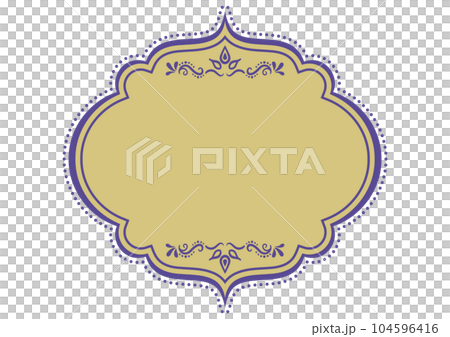 インド風の飾りフレーム。ベクターデータ。 104596416