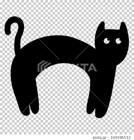 black cat silhouette on white background 104596532