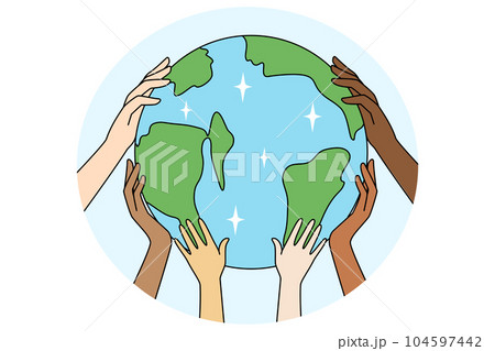 People hands holding planet Earth 104597442
