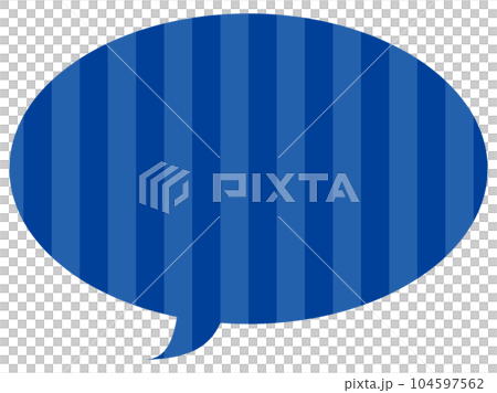 Speech bubble illustration 16 [stripe pattern (blue)] 104597562