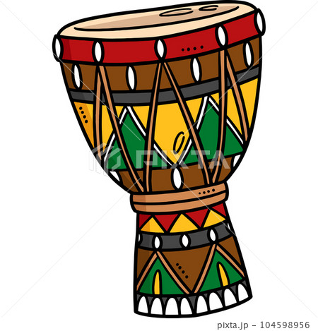 Djembe Cartoon Colored Clipart Illustration 104598956