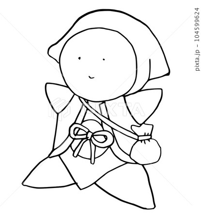 線画 シンプルイラスト さるぼぼ 線画 シンプルイラスト さるぼぼ 104599624