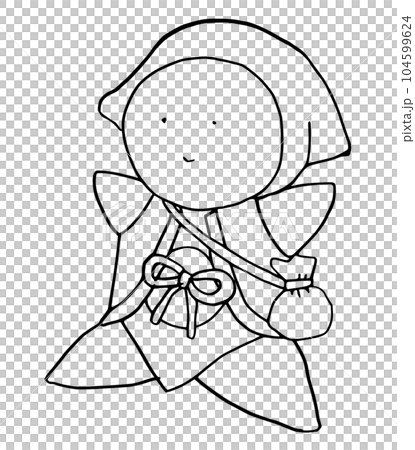 線画 シンプルイラスト さるぼぼ 線画 シンプルイラスト さるぼぼ 104599624