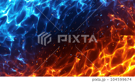 渦巻く青と赤の炎背景 渦巻く青と赤の炎背景 104599674