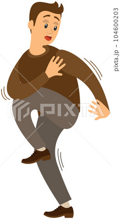 Person is terrified or shocked due to seeing something frightening. Guy is trembling because of fear Person is terrified or shocked due to seeing something frightening. Guy is trembling because of fear 104600203