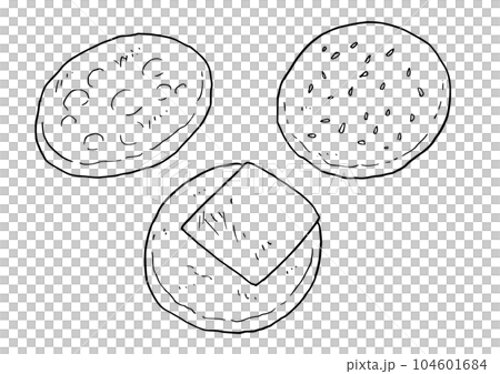 Line drawing Simple illustration Rice crackers 104601684