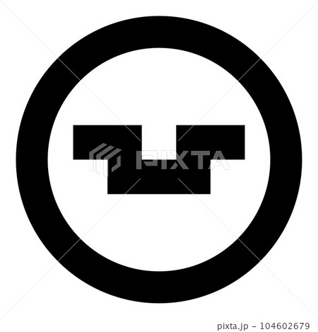 Pit with square hole ground dimple icon in...のイラスト素材 [104602679] - PIXTA