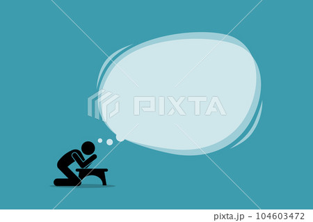 Person praying and wishing to God. Vector illustrations clip art depicts concept of pray, prayer, praying, spiritual person, faith, devotion, worship, and man seeking guidance from God. Person praying and wishing to God. Vector illustrations clip art depicts concept of pray, prayer, praying, spiritual person, faith, devotion, worship, and man seeking guidance from God. 104603472
