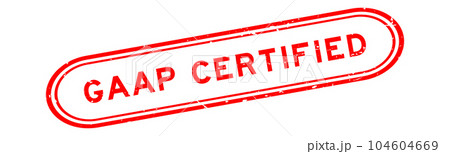 Grunge red GAAP (Abbreviation of Generally accepted accounting principles) certified word rubber seal stamp on white background 104604669