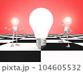 Two light bulb figures with a light bulb 104605532
