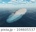 Blue whale in the open sea 104605537