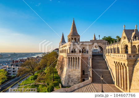 Budapest Hungary, city skyline at Fisherman and Danube River Budapest Hungary, city skyline at Fisherman and Danube River 104607766