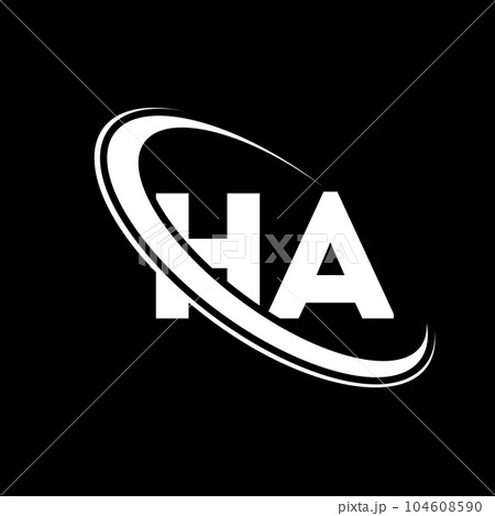 HA logo. H A design. White HA letter. HA/H A...のイラスト素材 