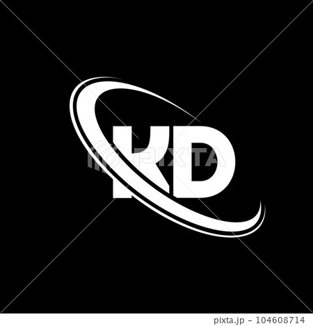 KD logo. K D design. White KD letter. KD/K D letter logo design. Initial letter KD linked circle uppercase monogram logo. 104608714