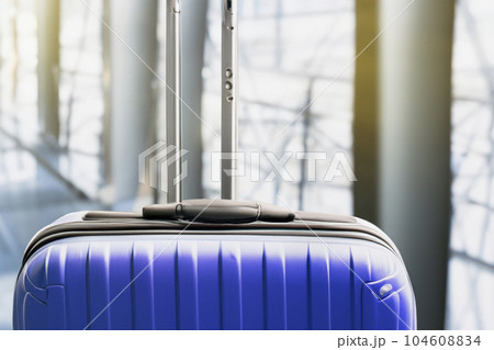 Suitcases in airport. Travel concept. 3d rendering. Suitcases in airport. Travel concept. 3d rendering. 104608834