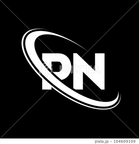 PN logo. P N design. White PN letter. PN/P N letter logo design. Initial letter PN linked circle uppercase monogram logo. 104609109