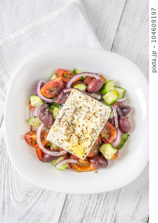 Bowl of Greek salad Bowl of Greek salad 104609197