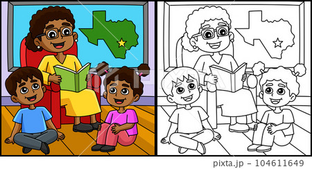 Juneteenth Grandmother Telling Story Illustration Juneteenth Grandmother Telling Story Illustration 104611649