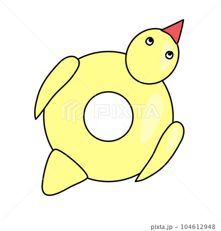 Duck inflatable ring for swimming pool or beach, vector Duck inflatable ring for swimming pool or beach, vector 104612948