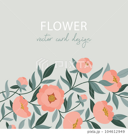 Stylish vector floral card. Wedding invitation or brochure template with place for text. 104612949