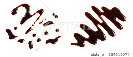Balsamic vinegar isolated on white background. Top view. Flat lay 104613070