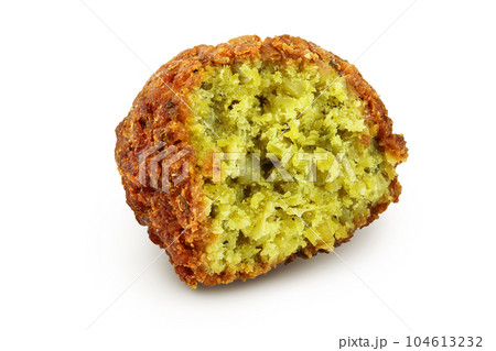 falafel ball isolated on a white background with full depth of field 104613232